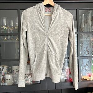 ✨ Juicy Couture Gray Velour Zip Hoodie Jacket Size Small ✨